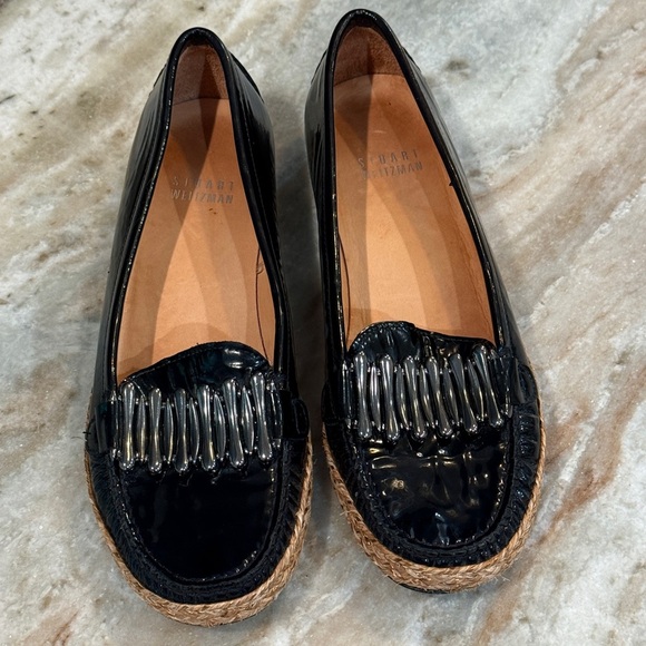 Women’s STUART WEITZMAN black patent leather loafers. Size 6 - Picture 2 of 6